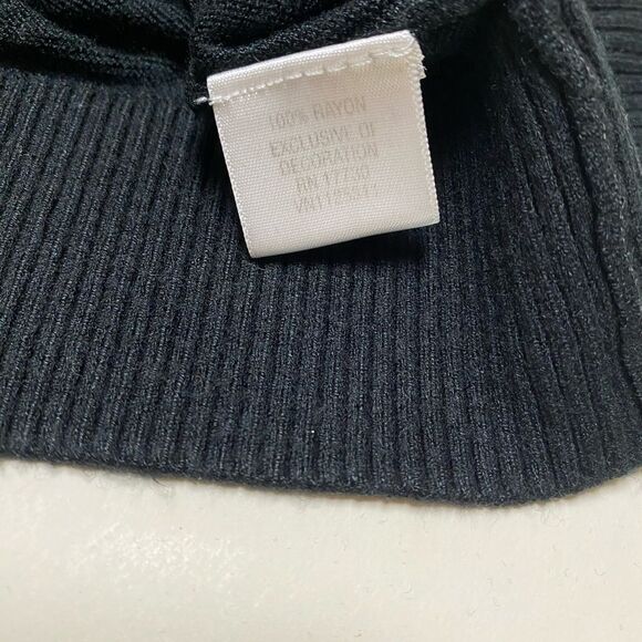 Converse One Star Women’s Black Ribbed V Neck Short Sleeve Shirt Sz S - Picture 5 of 9